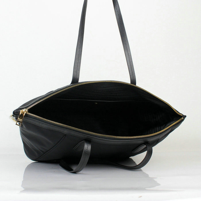 2014 Prada canvas shoulder handbag BR4664 black